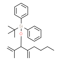 ChemSpider 2D Image | [(2-Methyl-4-methylene-1-octen-3-yl)oxy](2-methyl-2-propanyl)diphenylsilane | C26H36OSi