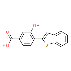 ChemSpider 2D Image | 4-(1-Benzothiophen-2-yl)-3-hydroxybenzoic acid | C15H10O3S