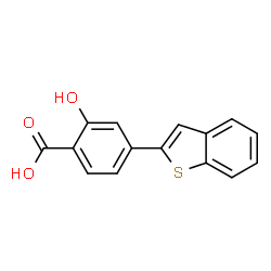 ChemSpider 2D Image | 4-(1-Benzothiophen-2-yl)-2-hydroxybenzoic acid | C15H10O3S