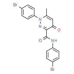ChemSpider 2D Image | N,1-Bis(4-bromophenyl)-6-methyl-4-oxo-1,4-dihydro-3-pyridazinecarboxamide | C18H13Br2N3O2