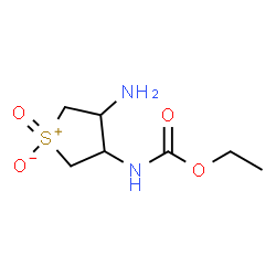 ChemSpider 2D Image | ethyl N-(4-amino-1-oxido-1-oxo-2,3,4,5-tetrahydrothiophen-3-yl)carbamate | C7H14N2O4S