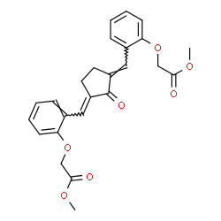 ChemSpider 2D Image | Dimethyl 2,2'-{(2-oxo-1,3-cyclopentanediylidene)bis[(E)methylylidene-2,1-phenyleneoxy]}diacetate | C25H24O7