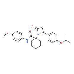 ChemSpider 2D Image | 1-[2-(4-Isopropoxyphenyl)-4-oxo-1-azetidinyl]-N-(4-methoxyphenyl)cyclohexanecarboxamide | C26H32N2O4