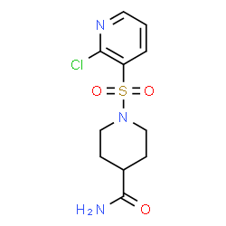 ChemSpider 2D Image | 1-[(2-Chloro-3-pyridinyl)sulfonyl]-4-piperidinecarboxamide | C11H14ClN3O3S