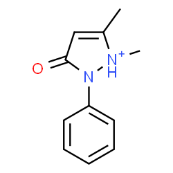 ChemSpider 2D Image | 1,5-Dimethyl-3-oxo-2-phenyl-2,3-dihydro-1H-pyrazol-1-ium | C11H13N2O