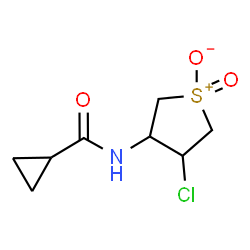 ChemSpider 2D Image | N-(4-chloro-1-oxido-1-oxo-2,3,4,5-tetrahydrothiophen-3-yl)cyclopropanecarboxamide | C8H12ClNO3S