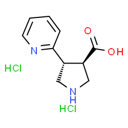 ChemSpider 2D Image | (3R,4R)-4-(2-Pyridinyl)-3-pyrrolidinecarboxylic acid dihydrochloride | C10H14Cl2N2O2