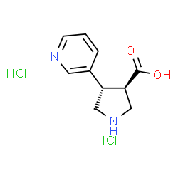 ChemSpider 2D Image | (3R,4S)-4-(3-Pyridinyl)-3-pyrrolidinecarboxylic acid dihydrochloride | C10H14Cl2N2O2