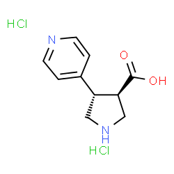 ChemSpider 2D Image | (3R,4S)-4-(4-Pyridinyl)-3-pyrrolidinecarboxylic acid dihydrochloride | C10H14Cl2N2O2