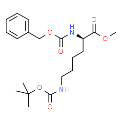 ChemSpider 2D Image | Methyl N~2~-[(benzyloxy)carbonyl]-N~6~-{[(2-methyl-2-propanyl)oxy]carbonyl}-D-lysinate | C20H30N2O6
