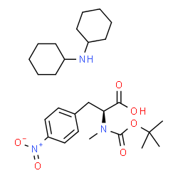 ChemSpider 2D Image | N-Methyl-N-{[(2-methyl-2-propanyl)oxy]carbonyl}-4-nitro-L-phenylalanine - N-cyclohexylcyclohexanamine (1:1) | C27H43N3O6