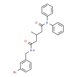 ChemSpider 2D Image | N'-(3-Bromobenzyl)-3-methyl-N,N-diphenylpentanediamide | C25H25BrN2O2
