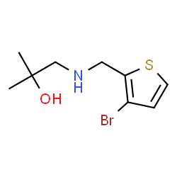 ChemSpider 2D Image | 1-{[(3-Bromo-2-thienyl)methyl]amino}-2-methyl-2-propanol | C9H14BrNOS