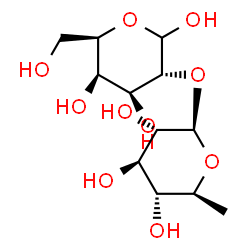 ChemSpider 2D Image | 2-O-(6-Deoxy-beta-L-glucopyranosyl)-D-galactopyranose | C12H22O10