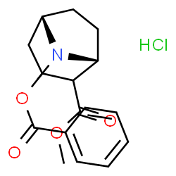 ChemSpider 2D Image | Methyl (1R,5S)-3-(benzoyloxy)-8-methyl-8-azabicyclo[3.2.1]octane-2-carboxylate hydrochloride (1:1) | C17H22ClNO4