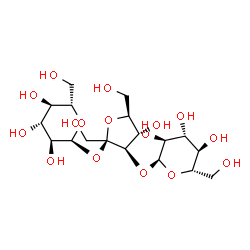 ChemSpider 2D Image | alpha-L-Glucopyranosyl-(1->3)-beta-L-fructofuranosyl alpha-L-glucopyranoside | C18H32O16