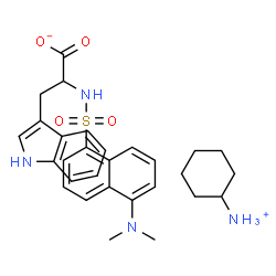 ChemSpider 2D Image | Cyclohexanaminium 2-({[5-(dimethylamino)-1-naphthyl]sulfonyl}amino)-3-(1H-indol-3-yl)propanoate | C29H36N4O4S