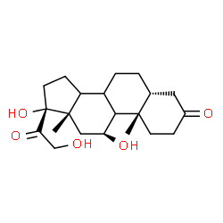 ChemSpider 2D Image | (5beta,8xi,9xi,11beta,14xi)-11,17,21-Trihydroxypregnane-3,20-dione | C21H32O5