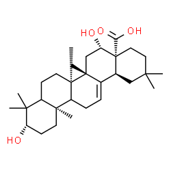 ChemSpider 2D Image | (3beta,5xi,9xi,16beta)-3,16-Dihydroxyolean-12-en-28-oic acid | C30H48O4
