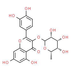 ChemSpider 2D Image | 2-(3,4-Dihydroxyphenyl)-5,7-dihydroxy-4-oxo-4H-chromen-3-yl 6-deoxy-L-talopyranoside | C21H20O11
