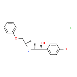 ChemSpider 2D Image | 4-[(1S,2R)-1-Hydroxy-2-{[(2S)-1-phenoxy-2-propanyl]amino}propyl]phenol hydrochloride (1:1) | C18H24ClNO3