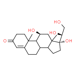 ChemSpider 2D Image | (8xi,9xi,10xi,11beta,13xi,14xi,20R)-11,17,20,21-Tetrahydroxypregn-4-en-3-one | C21H32O5