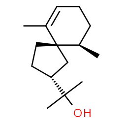 ChemSpider 2D Image | 2-[(2R,5S,10R)-6,10-Dimethylspiro[4.5]dec-6-en-2-yl]-2-propanol | C15H26O
