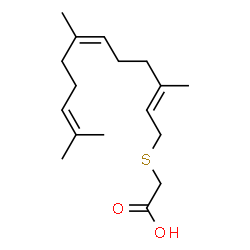 ChemSpider 2D Image | {[(2E,6Z)-3,7,11-Trimethyl-2,6,10-dodecatrien-1-yl]sulfanyl}acetic acid | C17H28O2S