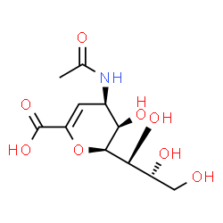 ChemSpider 2D Image | (6S)-4-Acetamido-2,6-anhydro-3,4-dideoxy-6-[(1R,2R)-1,2,3-trihydroxypropyl]-L-erythro-hex-2-enonic acid | C11H17NO8