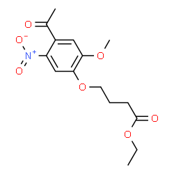 ChemSpider 2D Image | Ethyl 4-(4-acetyl-2-methoxy-5-nitrophenoxy)butanoate | C15H19NO7