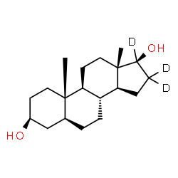 ChemSpider 2D Image | (3beta,5alpha,17beta)-(16,16,17-~2~H_3_)Androstane-3,17-diol | C19H29D3O2