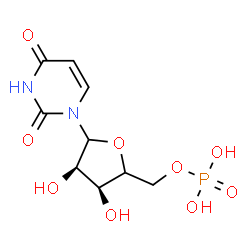 ChemSpider 2D Image | 1-[(4xi)-5-O-Phosphono-D-erythro-pentofuranosyl]-2,4(1H,3H)-pyrimidinedione | C9H13N2O9P