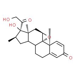 ChemSpider 2D Image | (8xi,9beta,11alpha,14xi,16alpha)-17,21-Dihydroxy-16-methyl-9,11-epoxypregna-1,4-diene-3,20-dione | C22H28O5