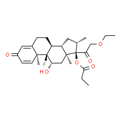ChemSpider 2D Image | (11beta,16beta)-21-Ethoxy-9-fluoro-11-hydroxy-16-methyl-3,20-dioxopregna-1,4-dien-17-yl propionate | C27H37FO6
