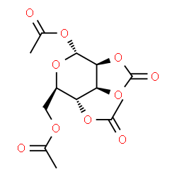 ChemSpider 2D Image | 1,4,6-Tri-O-acetyl-2,3-O-(oxomethylene)-alpha-D-mannopyranose | C13H16O10