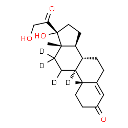 ChemSpider 2D Image | Hydrocortisone-9,11,12,12-d4 | C21H26D4O4