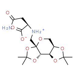 ChemSpider 2D Image | (2R)-4-Amino-4-oxo-2-({[(3aS,5aR,8aR,8bS)-2,2,7,7-tetramethyltetrahydro-3aH-bis[1,3]dioxolo[4,5-b:4',5'-d]pyran-3a-yl]methyl}ammonio)butanoate | C16H26N2O8