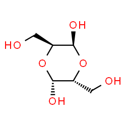 ChemSpider 2D Image | (2R,3R,5S,6S)-3,6-Bis(hydroxymethyl)-1,4-dioxane-2,5-diol | C6H12O6