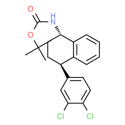 ChemSpider 2D Image | 2-Methyl-2-propanyl [(1S,4R)-4-(3,4-dichlorophenyl)-1,2,3,4-tetrahydro-1-naphthalenyl]carbamate | C21H23Cl2NO2