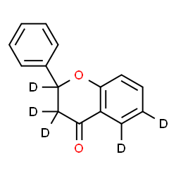 ChemSpider 2D Image | 2-Phenyl(2,3,3,5,6-~2~H_5_)-2,3-dihydro-4H-chromen-4-one | C15H7D5O2