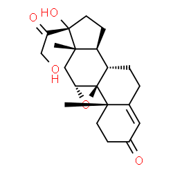 ChemSpider 2D Image | (9beta,11alpha)-17,21-Dihydroxy-9,11-epoxypregn-4-ene-3,20-dione | C21H28O5