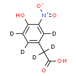 ChemSpider 2D Image | [4-Hydroxy-3-nitro(~2~H_3_)phenyl](~2~H_2_)acetic acid | C8H2D5NO5