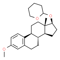 ChemSpider 2D Image | (17beta)-3-Methoxy-17-(tetrahydro-2H-pyran-2-yloxy)estra-1,3,5(10)-triene | C24H34O3