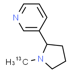 ChemSpider 2D Image | 3-[1-(~13~C)Methyl-2-pyrrolidinyl]pyridine | C913CH14N2