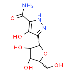 ChemSpider 2D Image | (1S)-1,4-Anhydro-1-(5-carbamoyl-4-hydroxy-1H-pyrazol-3-yl)-D-glycero-pentitol | C9H13N3O6