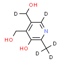 ChemSpider 2D Image | 4-(Hydroxymethyl)-5-[hydroxy(~2~H_1_)methyl]-2-(~2~H_3_)methyl-3-(~2~H)pyridinol | C8H6D5NO3