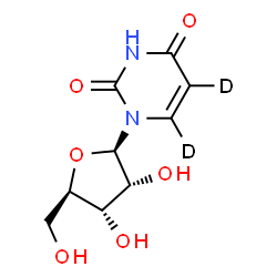ChemSpider 2D Image | (5,6-~2~H_2_)Uridine | C9H10D2N2O6