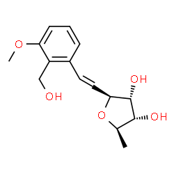 ChemSpider 2D Image | (6R)-3,6-Anhydro-1,2-dideoxy-1-[2-(hydroxymethyl)-3-methoxyphenyl]-6-methyl-D-ribo-hex-1-enitol | C15H20O5