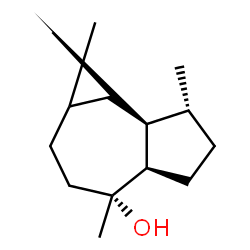 ChemSpider 2D Image | (4R,4aR,7R,7aR)-1,1,4,7-Tetramethyldecahydro-1H-cyclopropa[e]azulen-4-ol | C15H26O