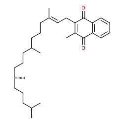 ChemSpider 2D Image | 2-Methyl-3-[(2E,11R)-3,7,11,15-tetramethyl-2-hexadecen-1-yl]-1,4-naphthoquinone | C31H46O2